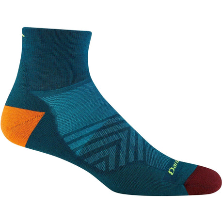 Darn Tough Mens Run Quarter Ultra-Lightweight Socks  -  Medium / Dark Teal