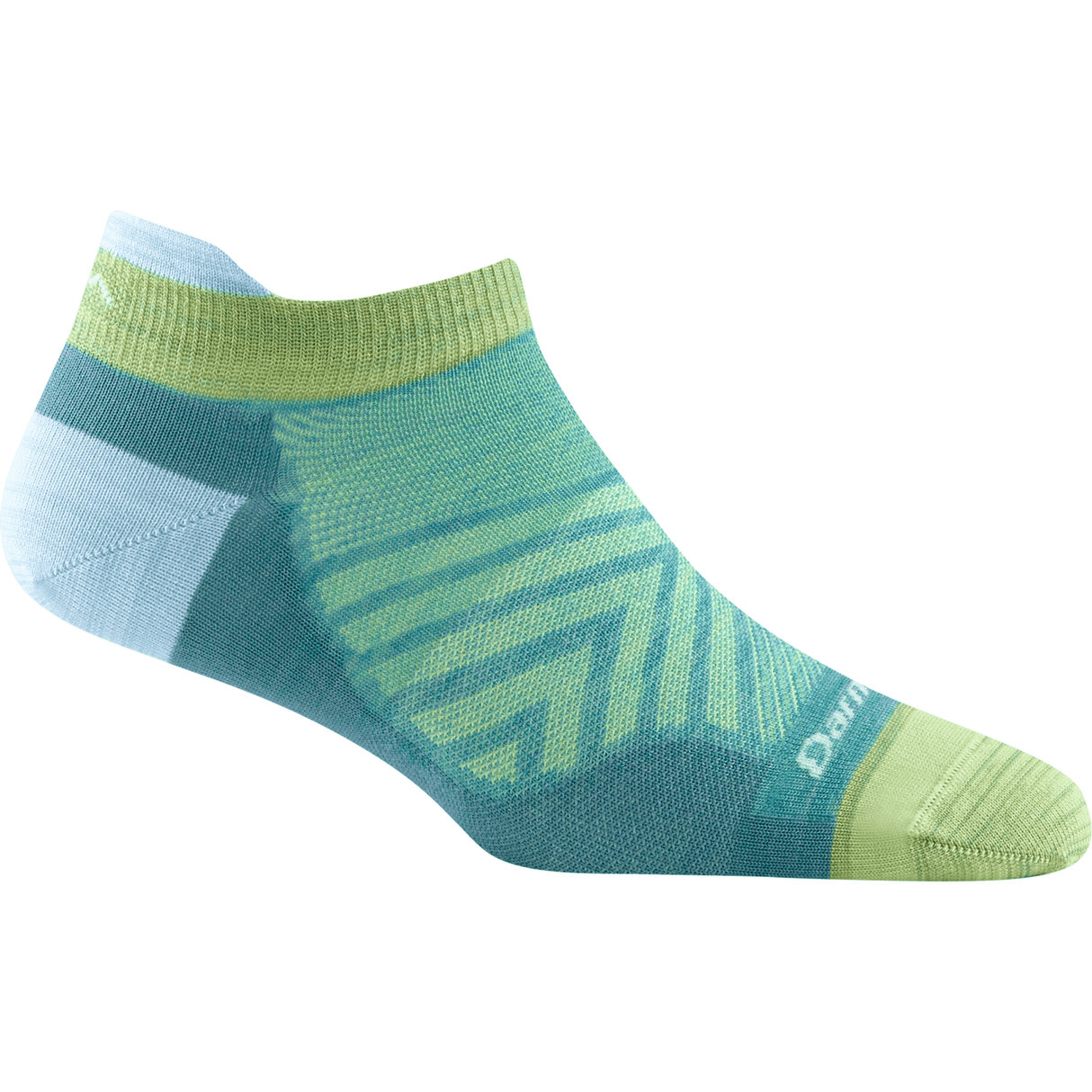 Darn Tough Womens Run No Show Tab No Cushion Ultra-Lightweight Socks - Small / Aqua