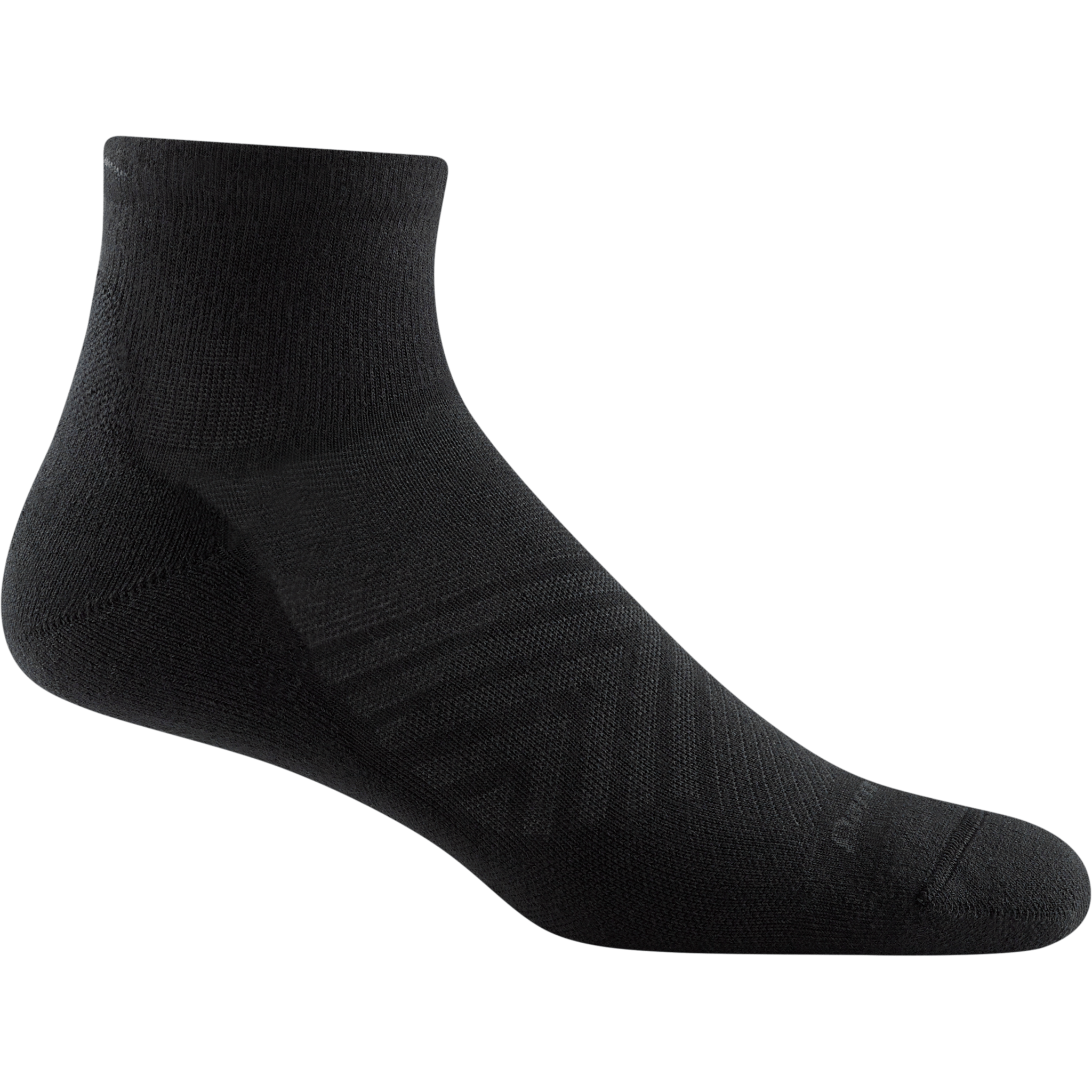 Darn Tough Mens Run Coolmax Quarter Ultra-Lightweight Socks  -  Medium / Black