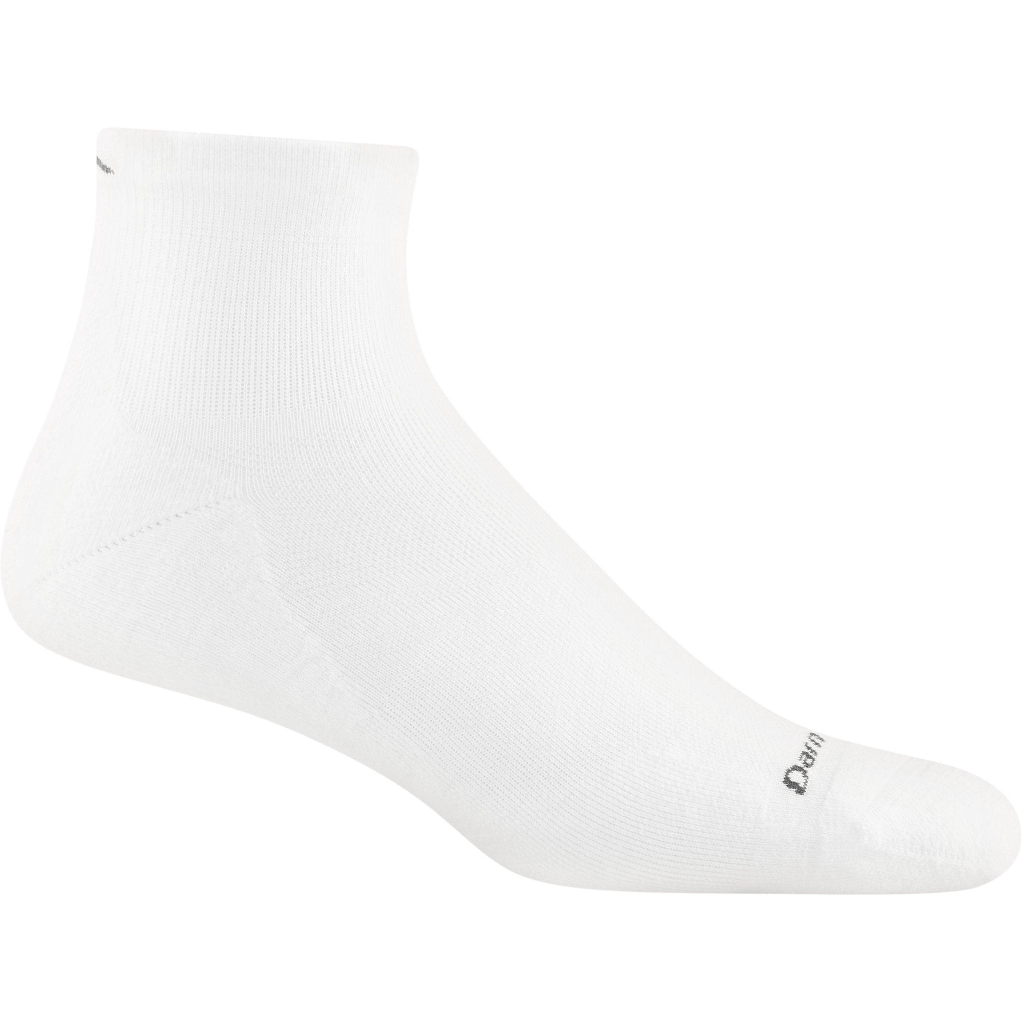 Darn Tough Mens Run Coolmax Quarter Ultra-Lightweight Socks  -  Medium / White