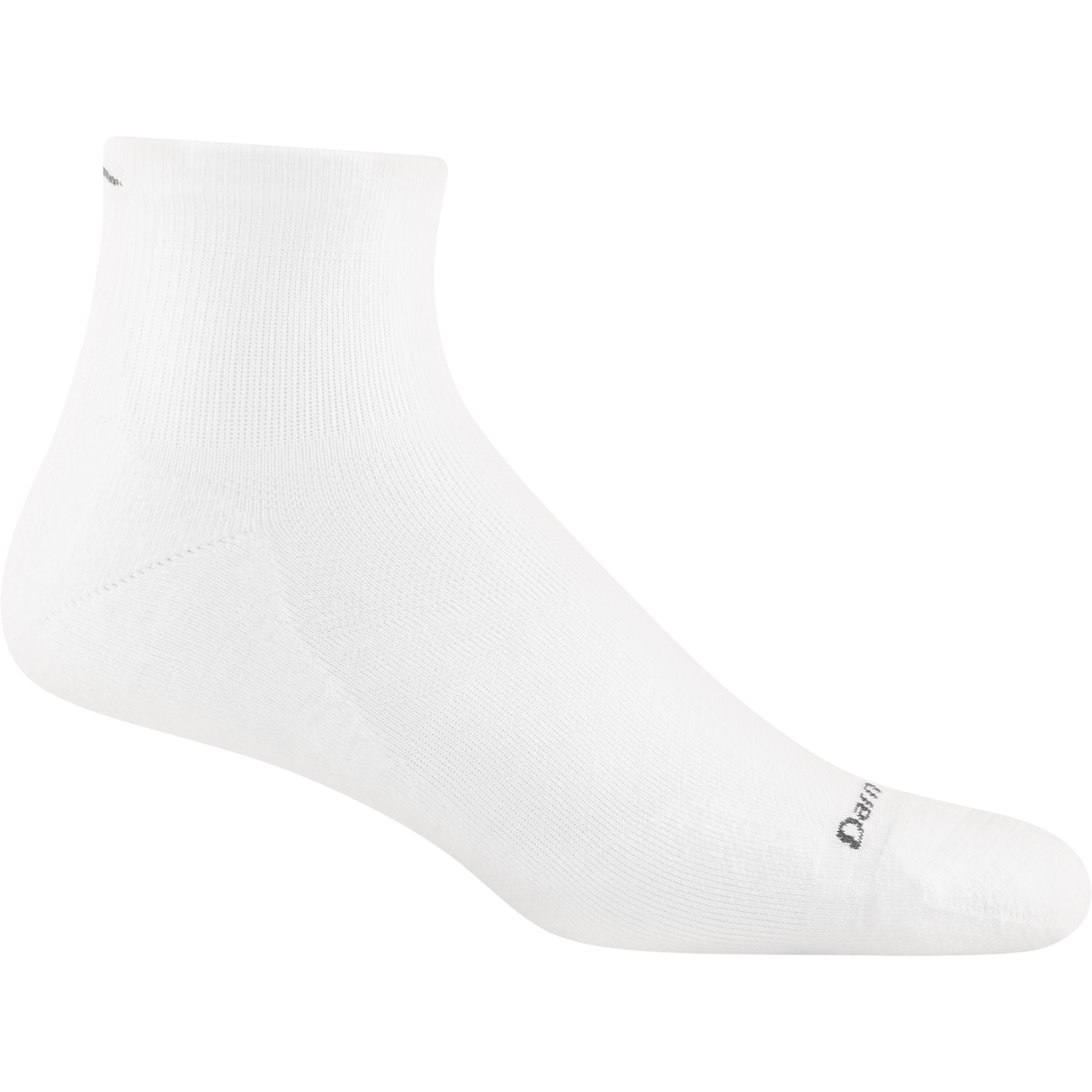 Darn Tough Mens Run Coolmax Quarter Ultra-Lightweight Socks  -  Medium / White