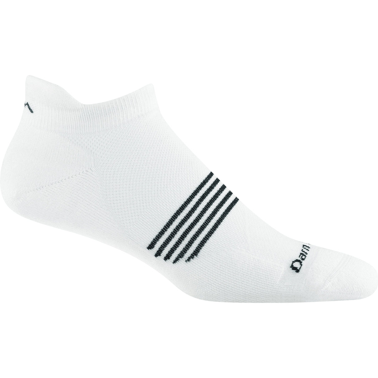 Darn Tough Mens Element No Show Tab Lightweight Running Socks - Small / White