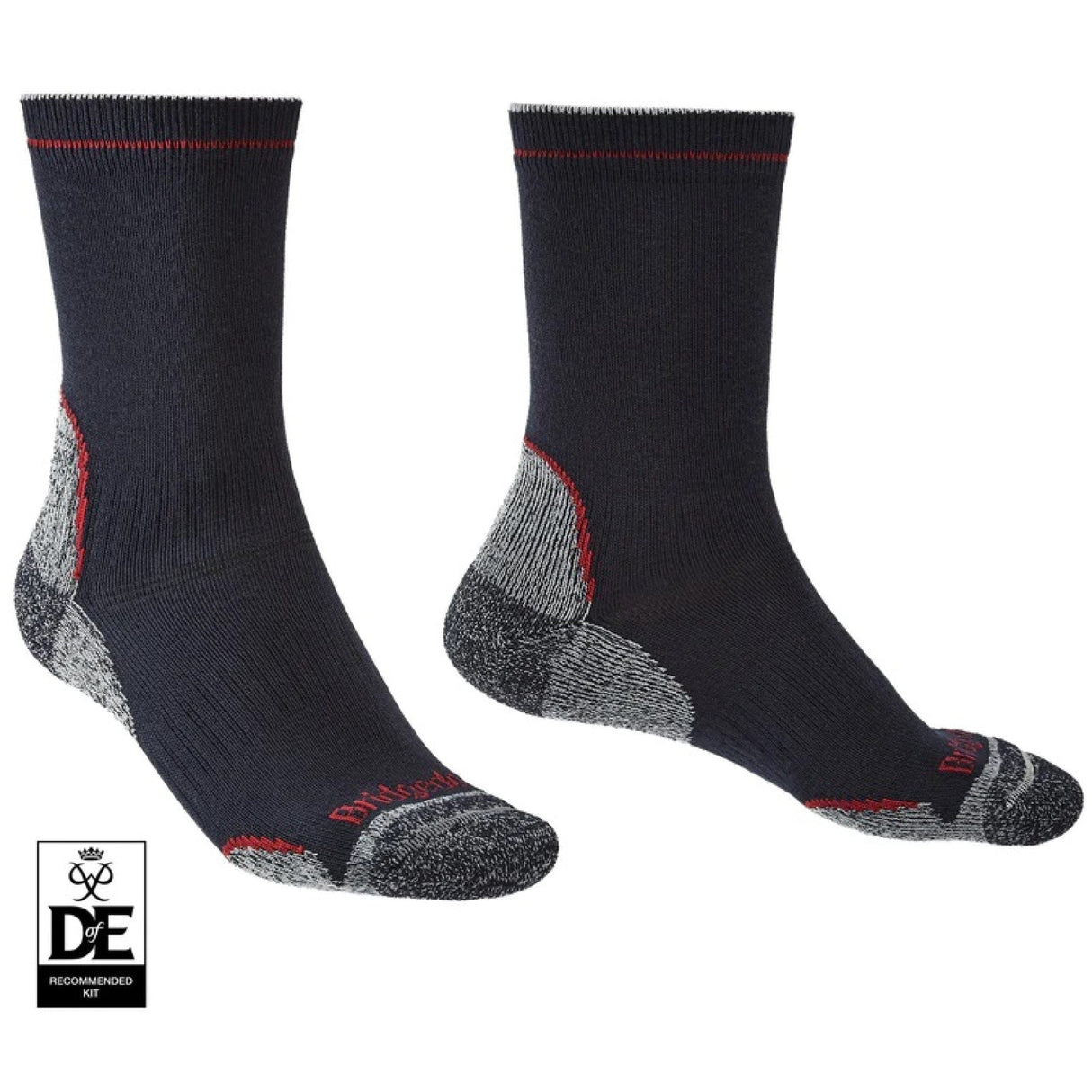 Bridgedale Mens Lightweight T2 Coolmax Performance Boot Socks - Medium / Navy/Red