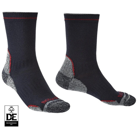 Bridgedale Mens Lightweight T2 Coolmax Performance Boot Socks  -  Medium / Navy/Red