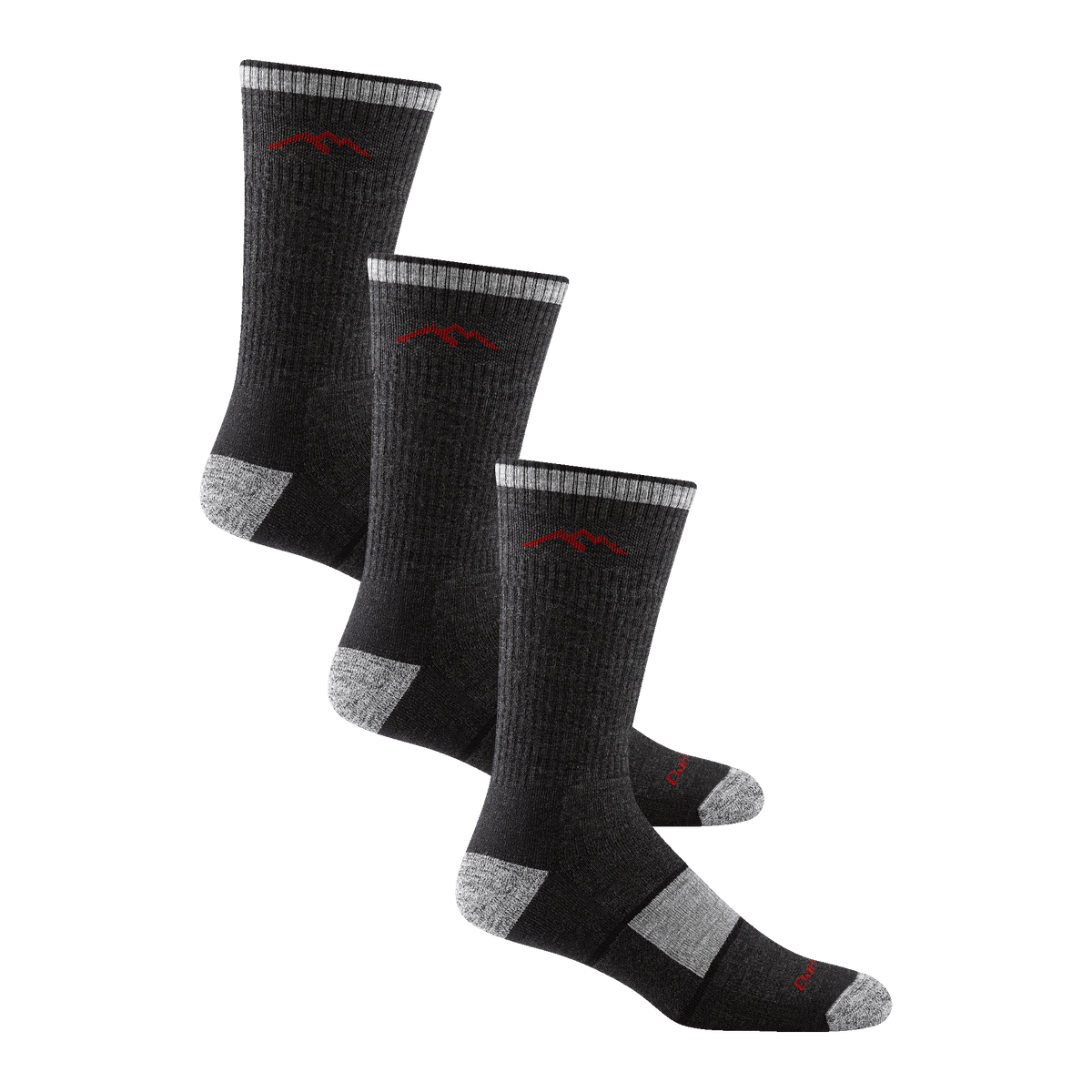 Darn Tough Mens Hiker Boot Full Cushion Midweight 3-Pack Socks - Large / Black