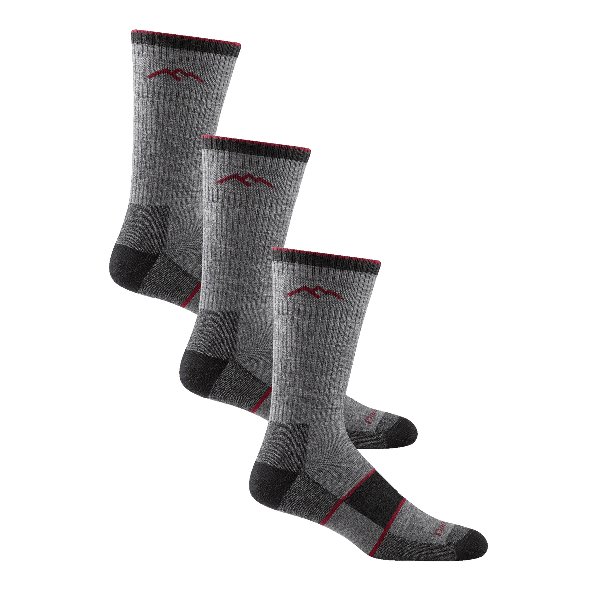 Darn Tough Mens Hiker Boot Full Cushion Midweight 3-Pack Socks - Large / Charcoal
