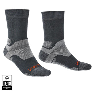 Bridgedale Mens Midweight Merino Performance Boot Socks  -  Medium / Gunmetal