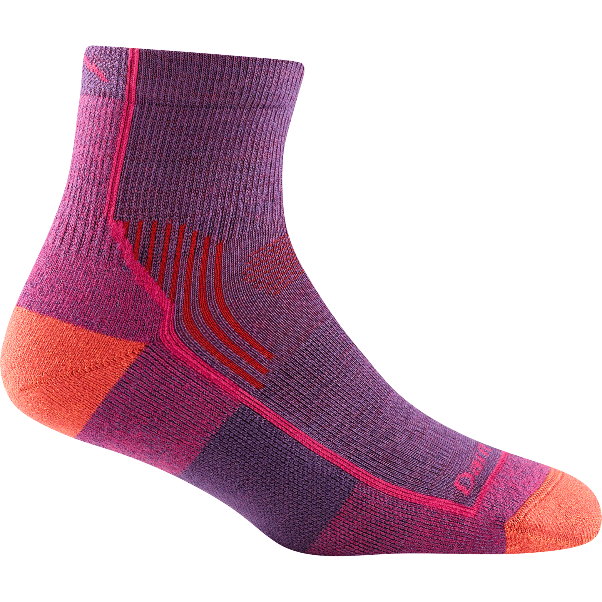 Darn Tough Womens Hiker Quarter Midweight Socks  -  Small / Berry