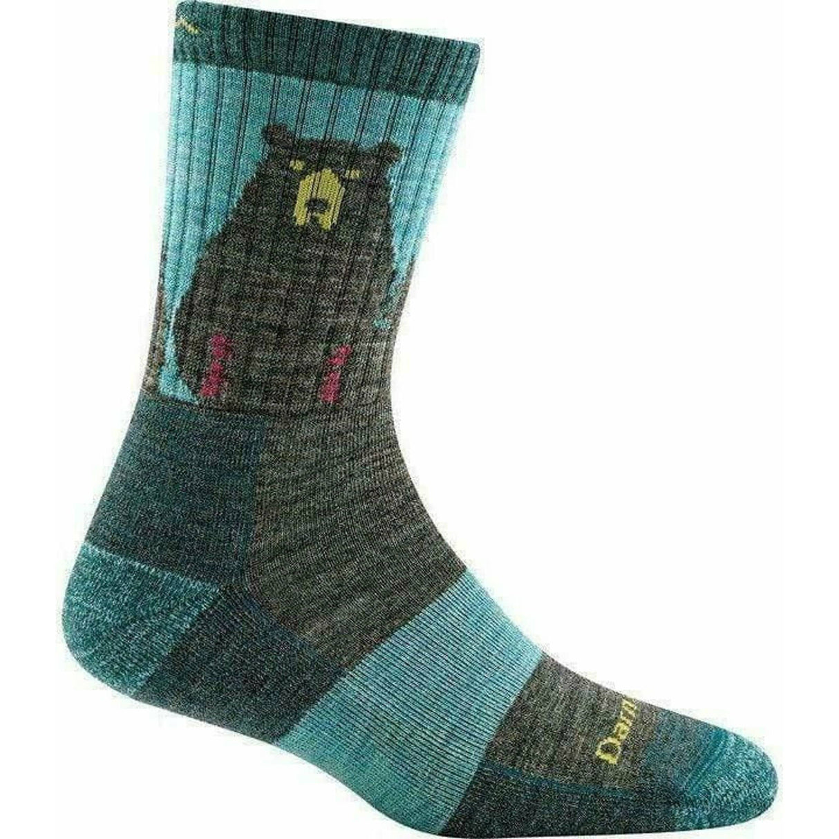 Darn Tough Womens Bear Town Micro Crew Lightweight Hiking Socks - Small / Aqua