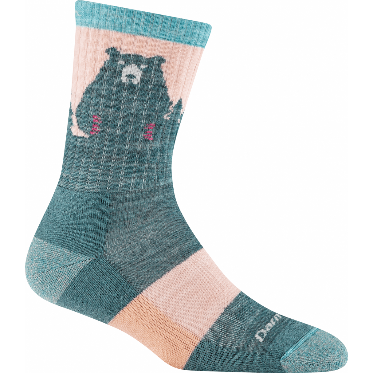 Darn Tough Womens Bear Town Micro Crew Lightweight Hiking Socks - Small / Quartz