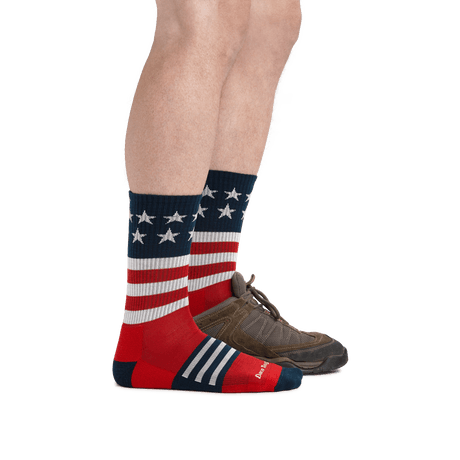 Darn Tough Mens Captain Stripe Micro Crew Lightweight Hiking Socks  -