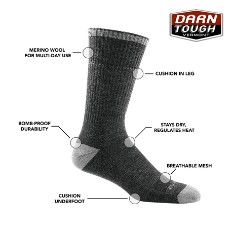 Darn Tough Mens John Henry Boot Midweight Work Socks  -