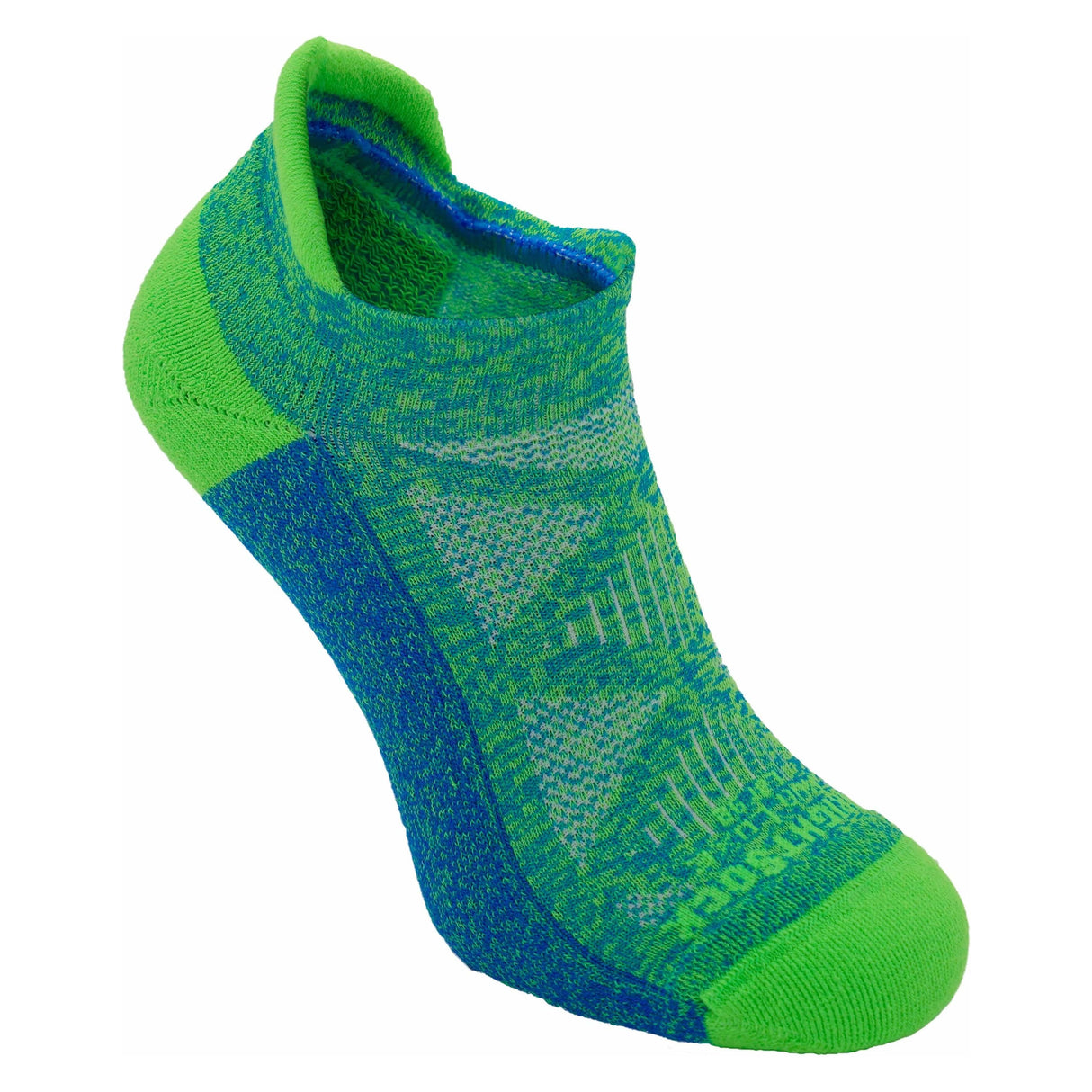 Wrightsock Run Luxe Cushion No Show Tab Socks  -  Medium / Blue Green Marl