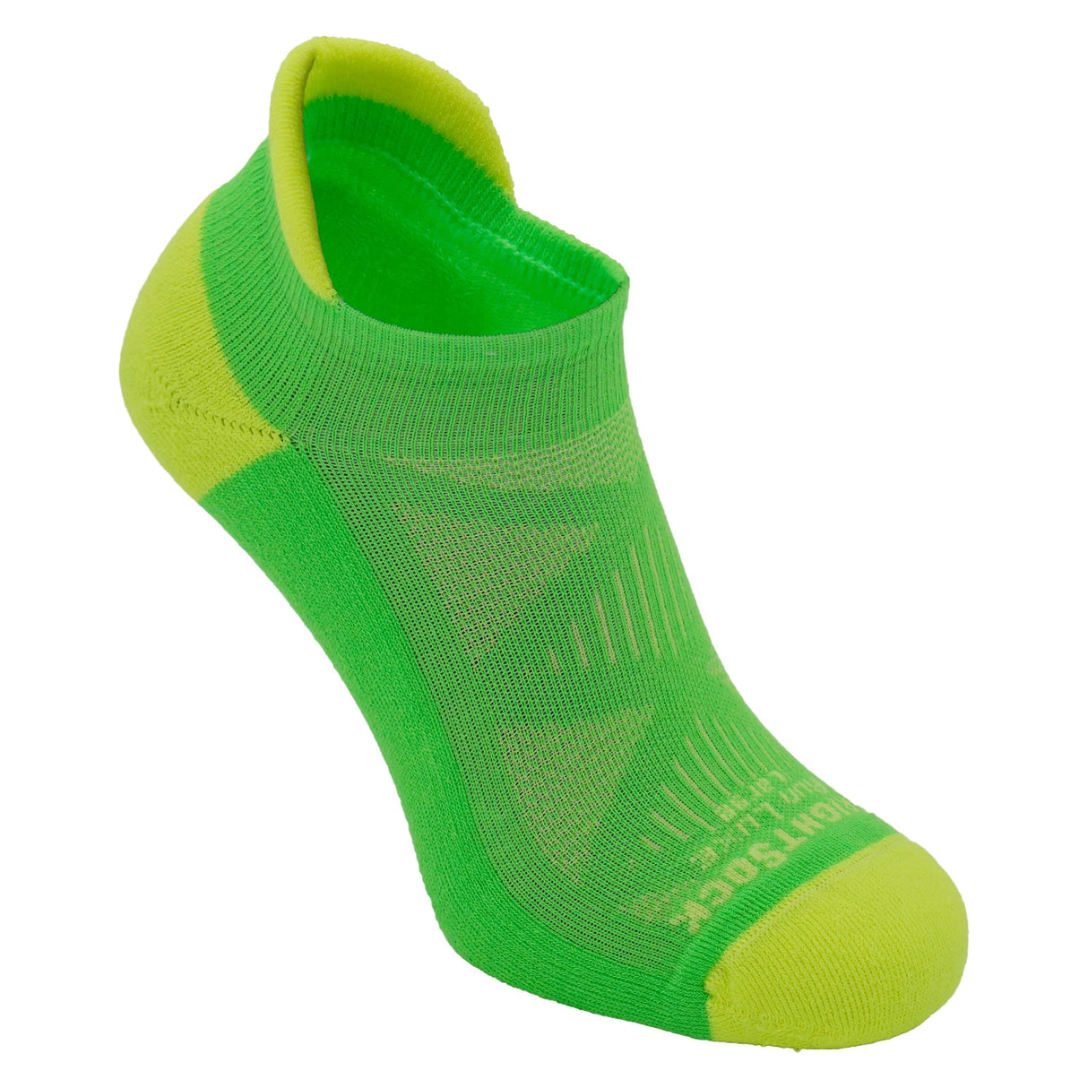 Wrightsock Run Luxe Single Layer Tab Socks - Small / Lemon/Lime