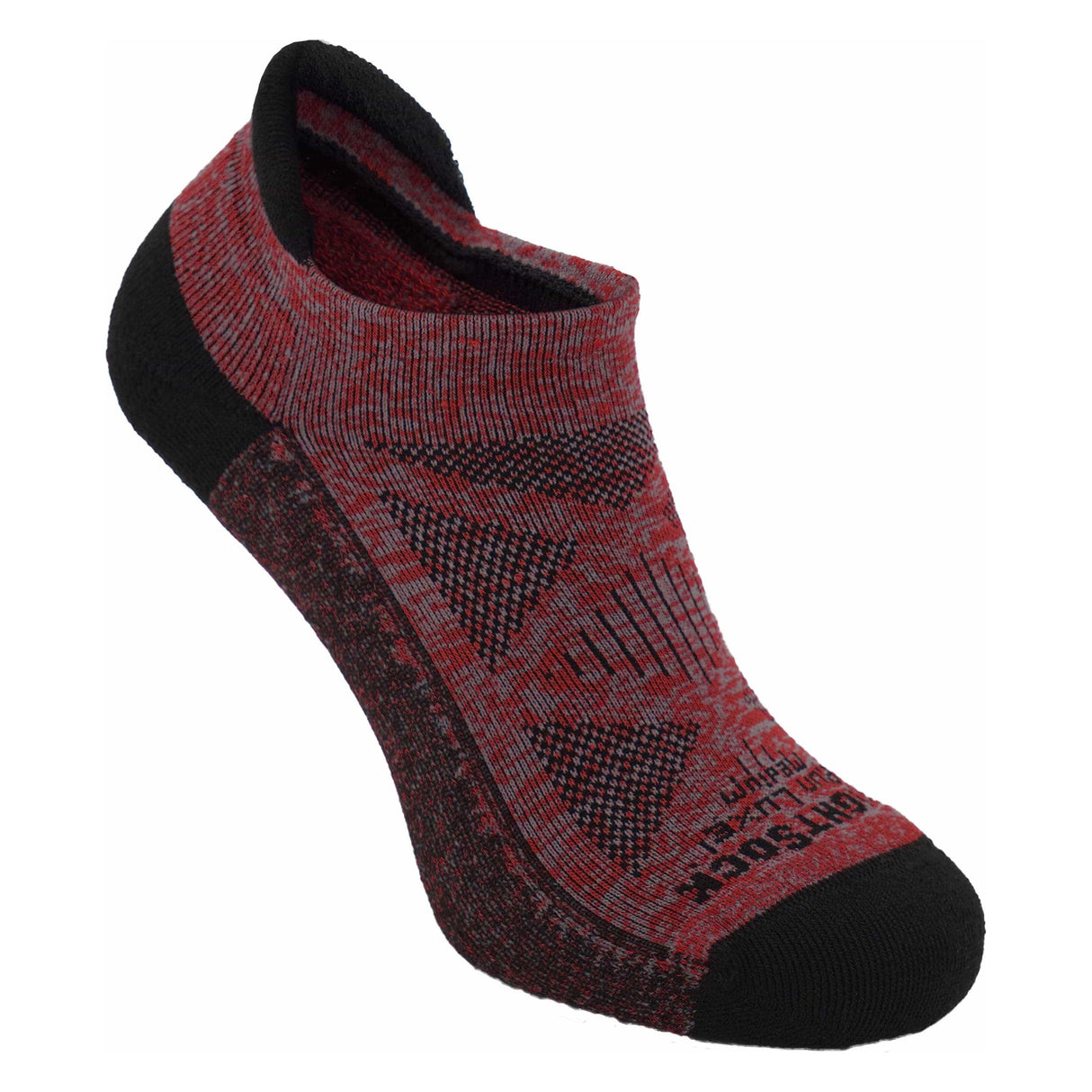 Wrightsock Run Luxe Cushion No Show Tab Socks  -  Small / Red/Black