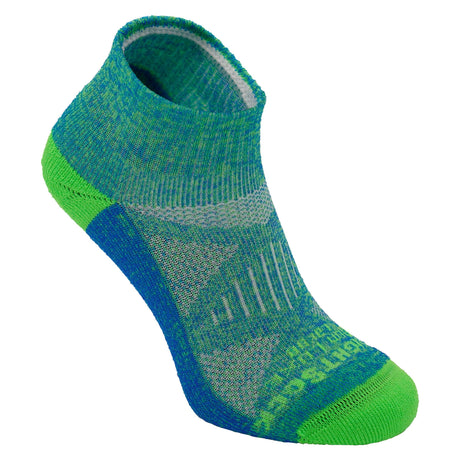 Wrightsock Kids Single Layer Run Luxe Quarter Socks  -  Small / Blue Green Tie Dye