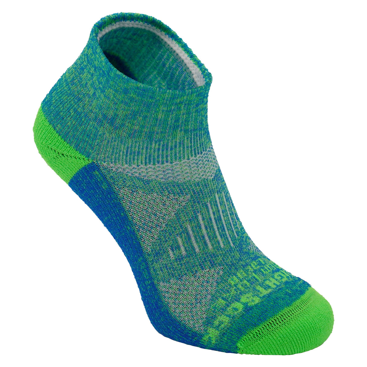 Wrightsock Run Luxe Cushion Quarter Socks  -  Small / Blue Green Tie Dye