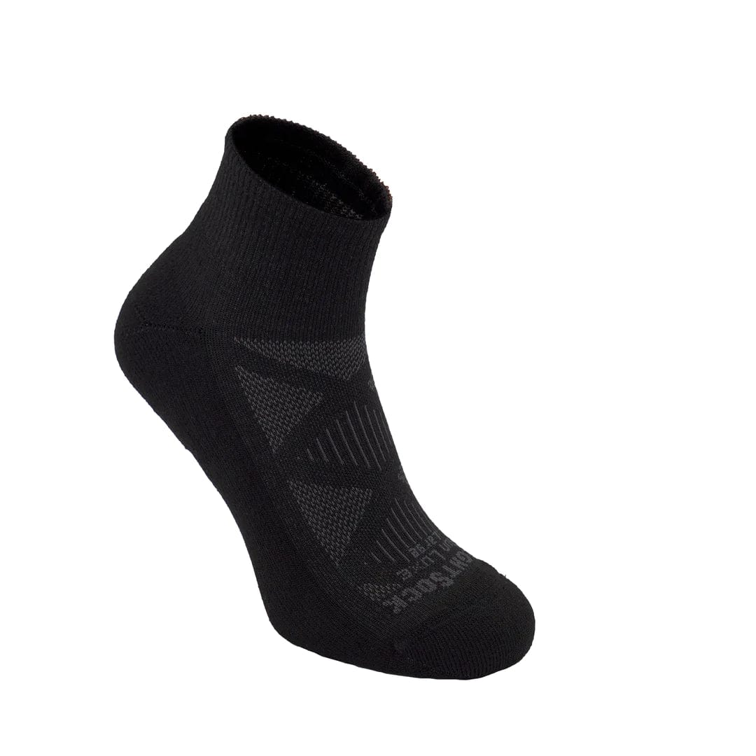 Wrightsock Run Luxe Single Layer Quarter Socks  -  Small / Black