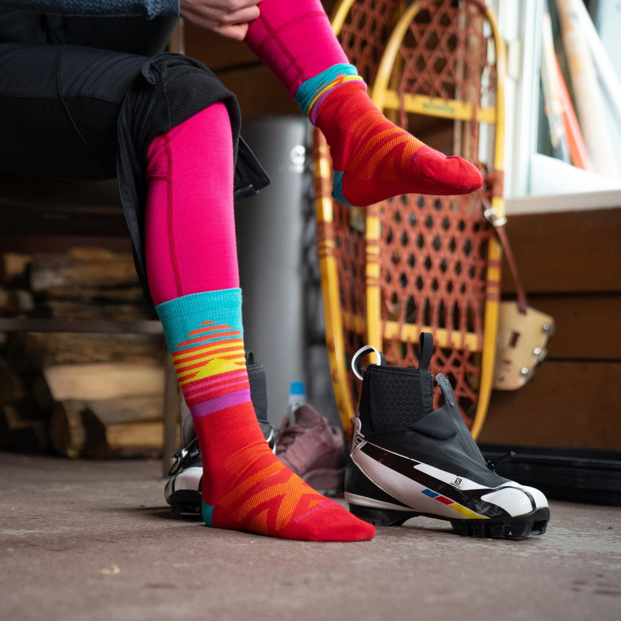 Darn Tough Womens Lillehammer Nordic Boot Lightweight Ski & Snowboard Socks  - 