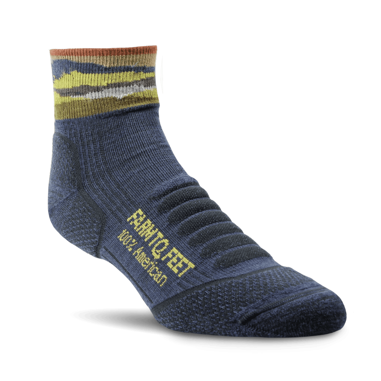 Farm to Feet Max Patch Lightweight Mini Crew Hiking Socks - Small / Denim Heather