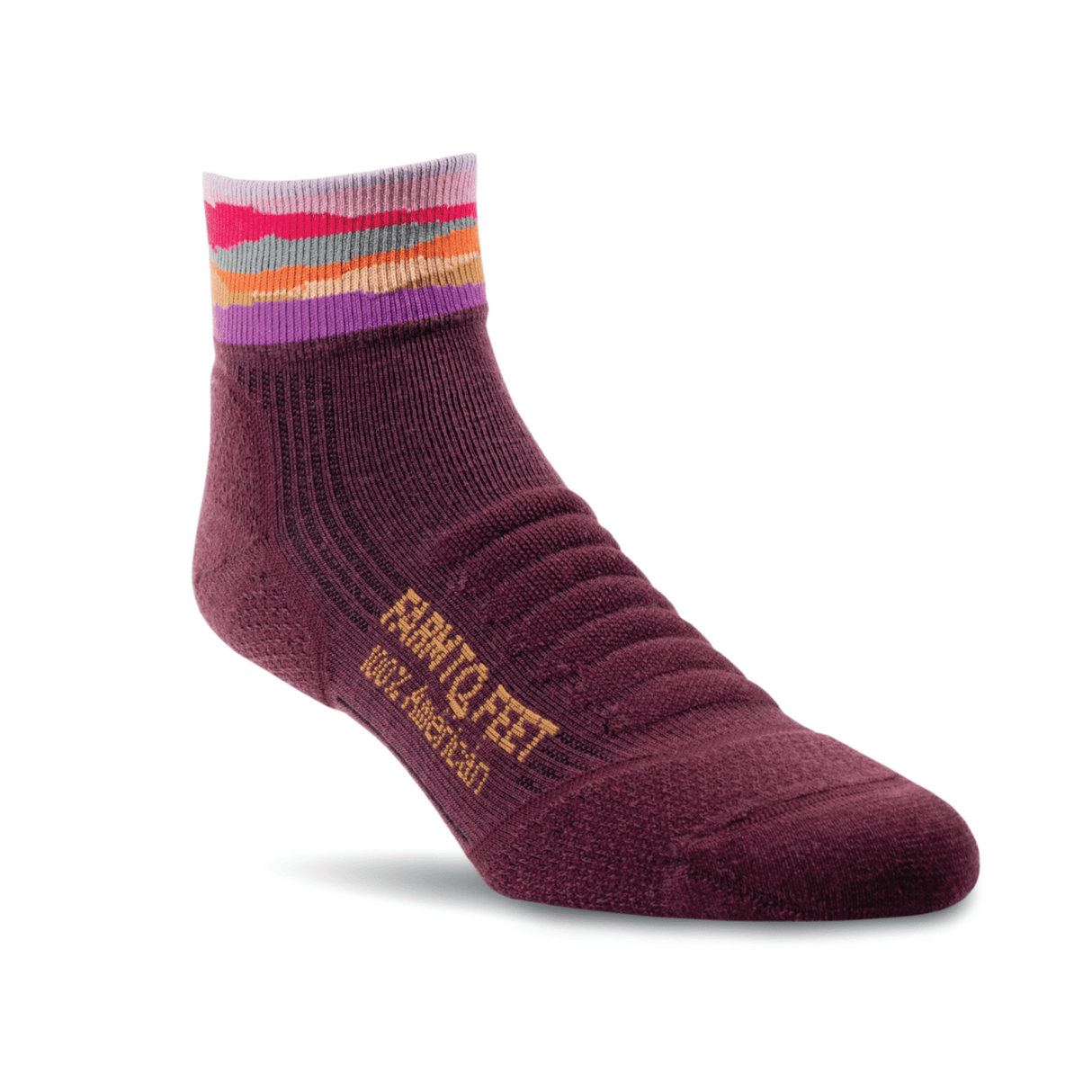 Farm to Feet Max Patch Lightweight Mini Crew Hiking Socks - Small / Plum