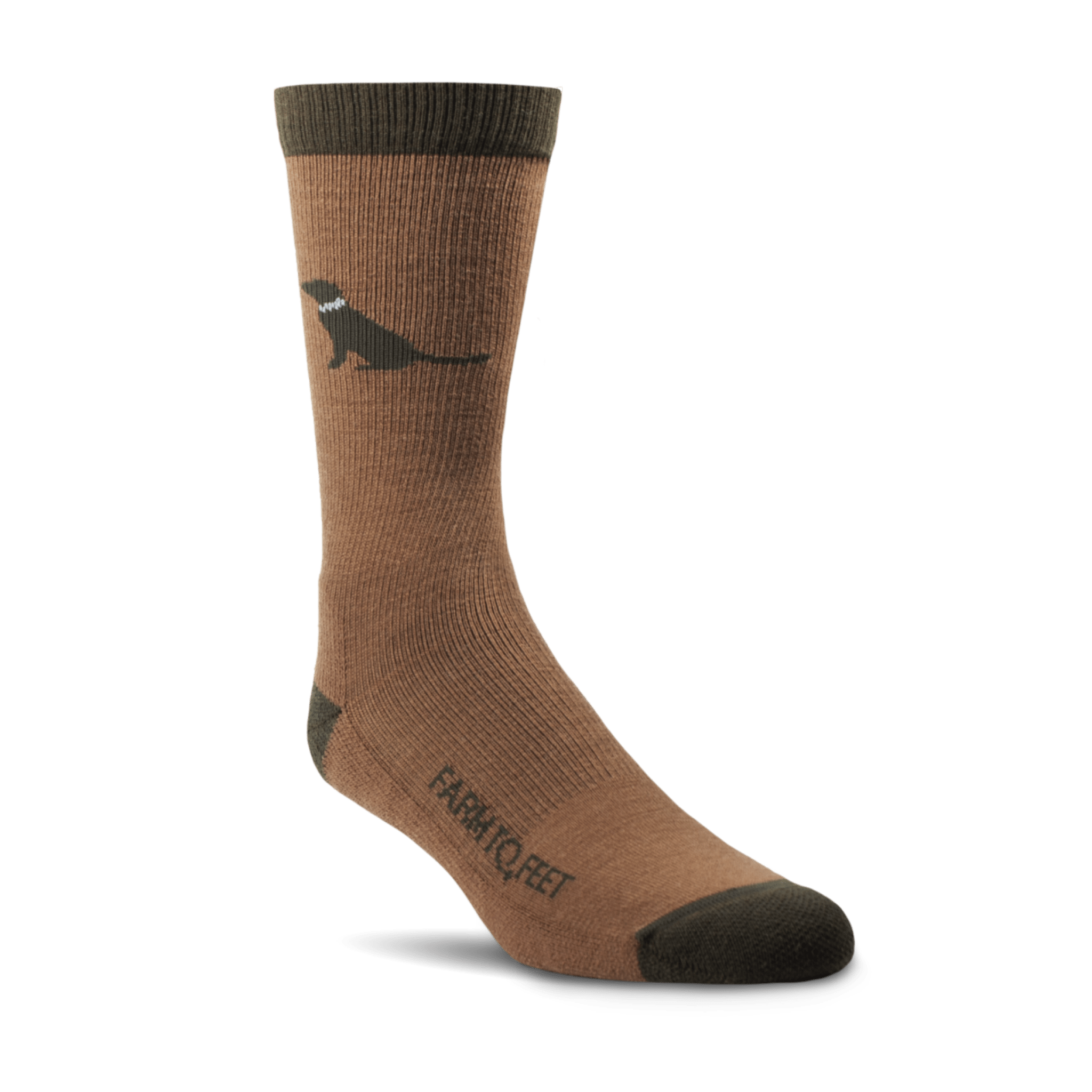 Farm to Feet Sunderland Light Cushion Crew Socks  -  Small / Chocolate