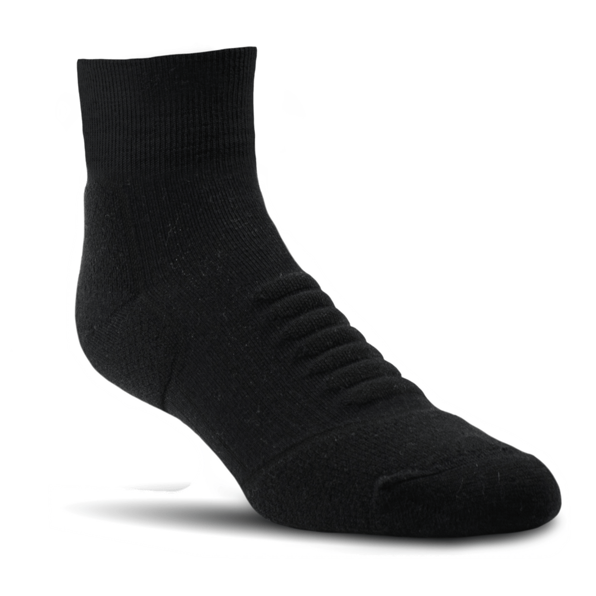 Farm to Feet Fayetteville Light Cushion 1/4 Crew Tactical Socks  -  Small / Black