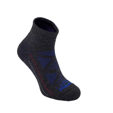 Wrightsock Merino Trail Quarter Socks  -  Small / Grey/Blue