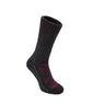 Wrightsock Merino Trail Crew Socks  -  Small / Grey/Fuschia
