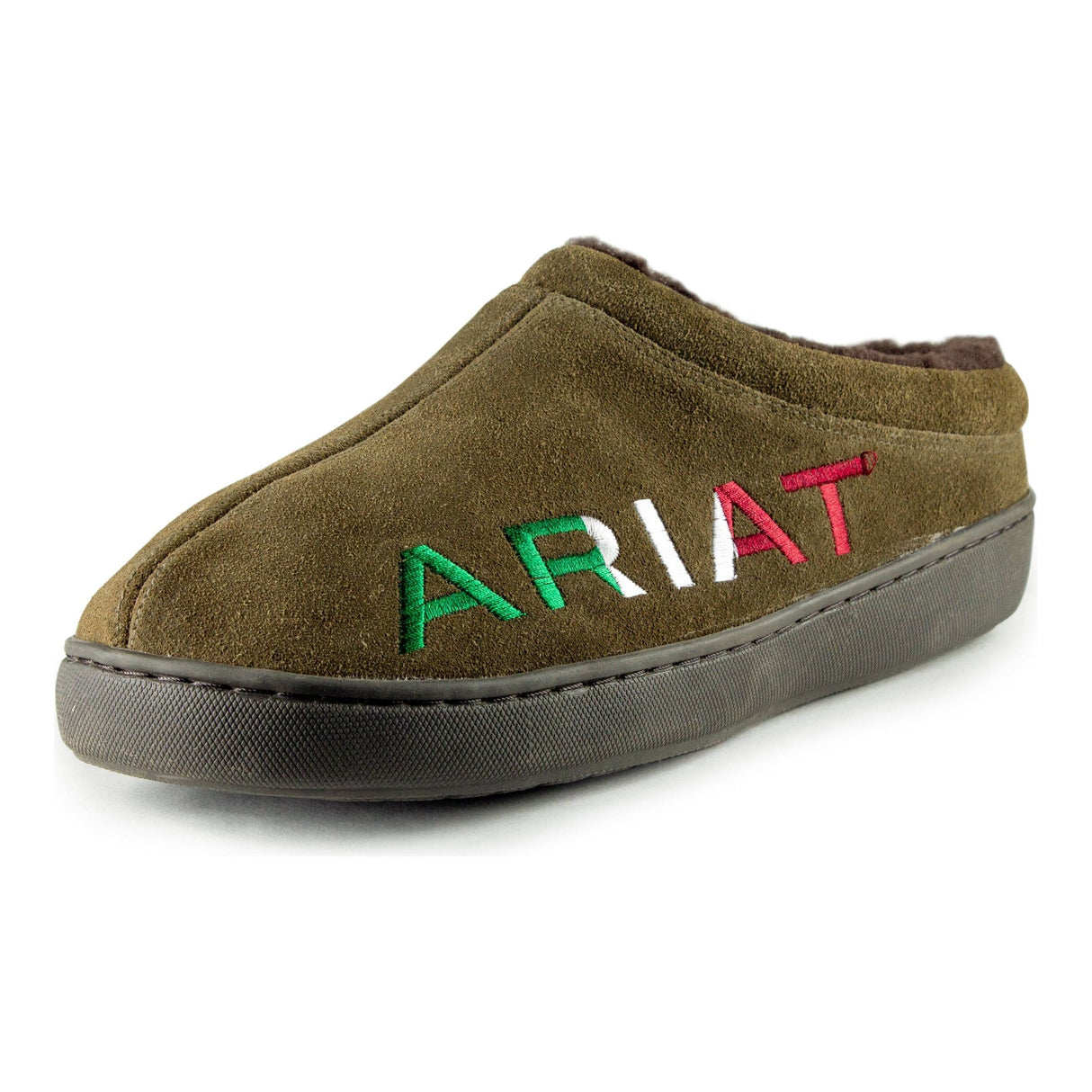 Ariat Mens Suede Clog Slippers with Ariat Logo  -  8 / Stone Mexico