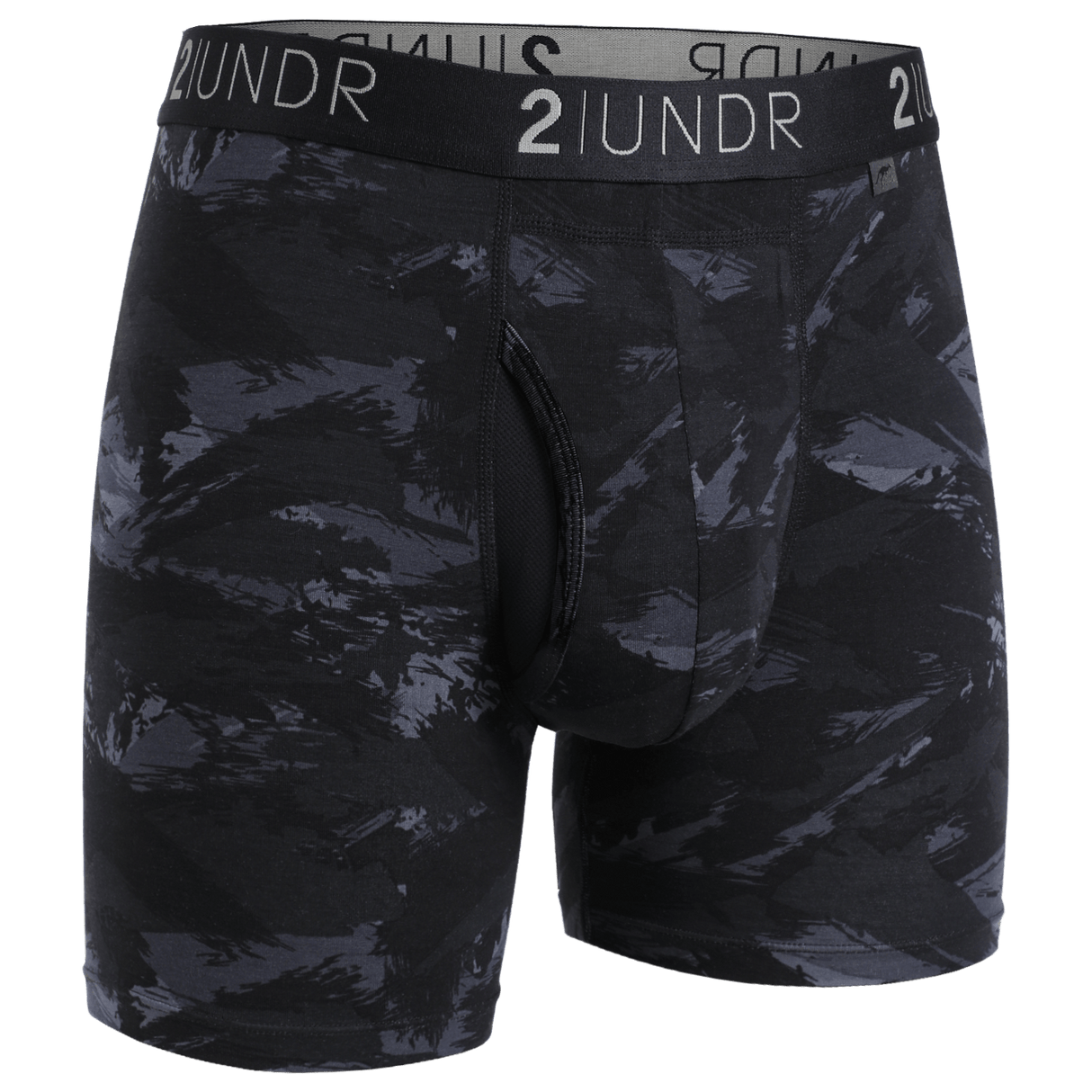 2UNDR Mens Swing Shift Boxer Brief Prints - Small / Black Storm