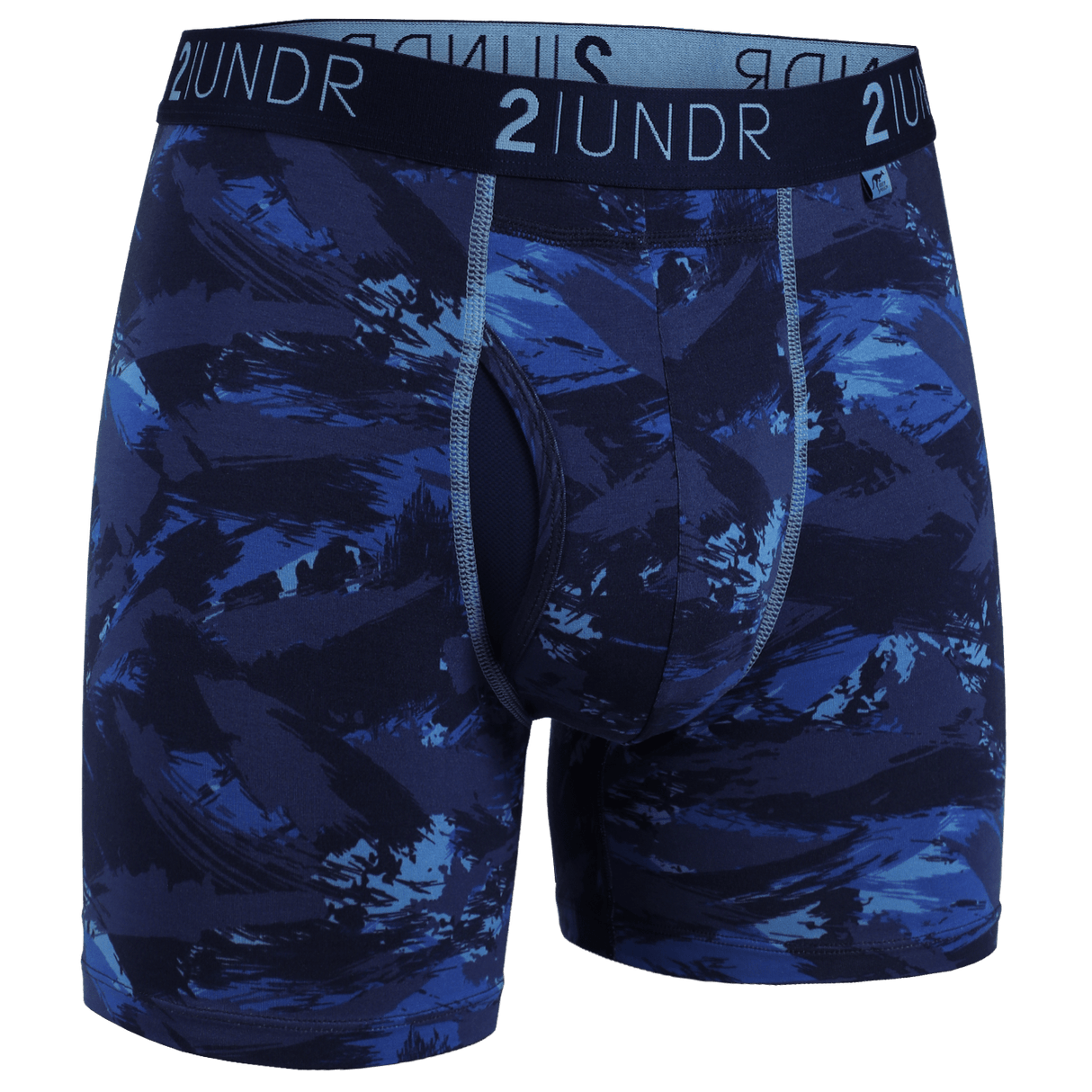 2UNDR Mens Swing Shift Boxer Brief Prints - Small / Blue Storm