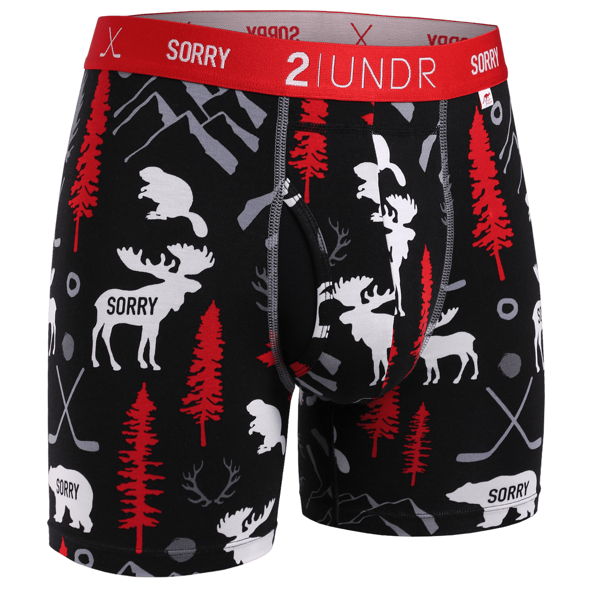 2UNDR Mens Swing Shift Boxer Brief Prints - Small / Sorry Eh