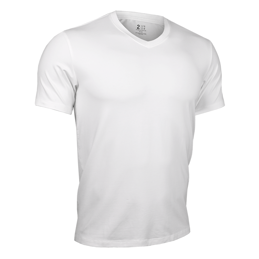 2UNDR Mens Luxury V Neck Tee  -  Small / White