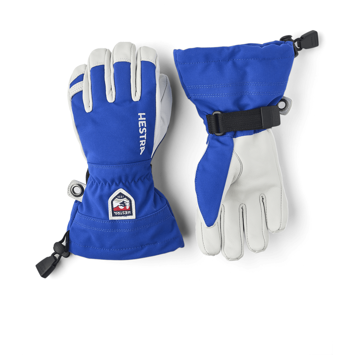 Hestra Junior Army Leather Heli Ski Gloves  -  3 / Royal Blue