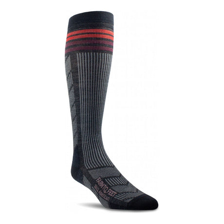 Farm to Feet Wilson 2.0 No Cushion Ski Socks  -  Small / Charcoal/Black