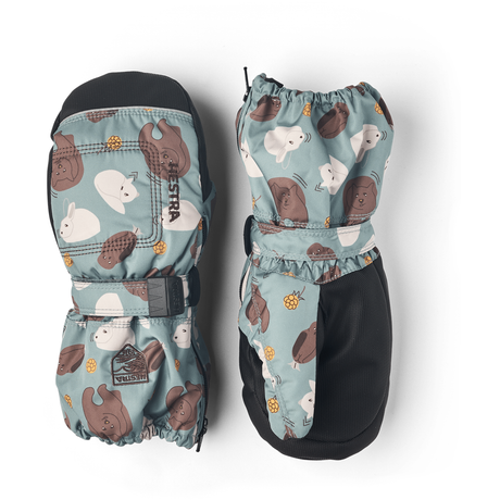 Hestra Baby Zip Long Mittens  -  1 / Sea Blue Print