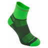 Wrightsock Run Reflective Mini Crew Anti-Blister Socks  -  Small / Gray/Neon Green