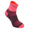 Wrightsock Run Reflective Mini Crew Anti-Blister Socks  -  Small / Gray/Neon Pink
