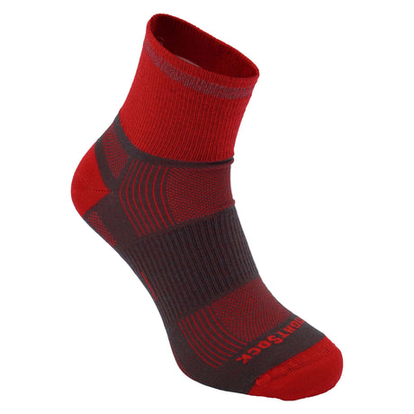 Wrightsock Run Reflective Mini Crew Anti-Blister Socks  -  Small / Gray/Red