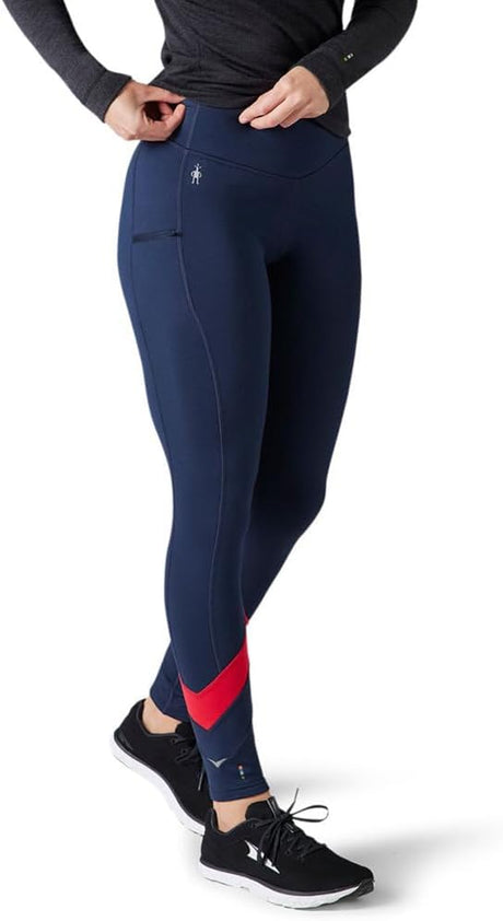 Smartwool Womens Merino Sport Fleece Colorblock Leggings - Clearance  -  Small / Black