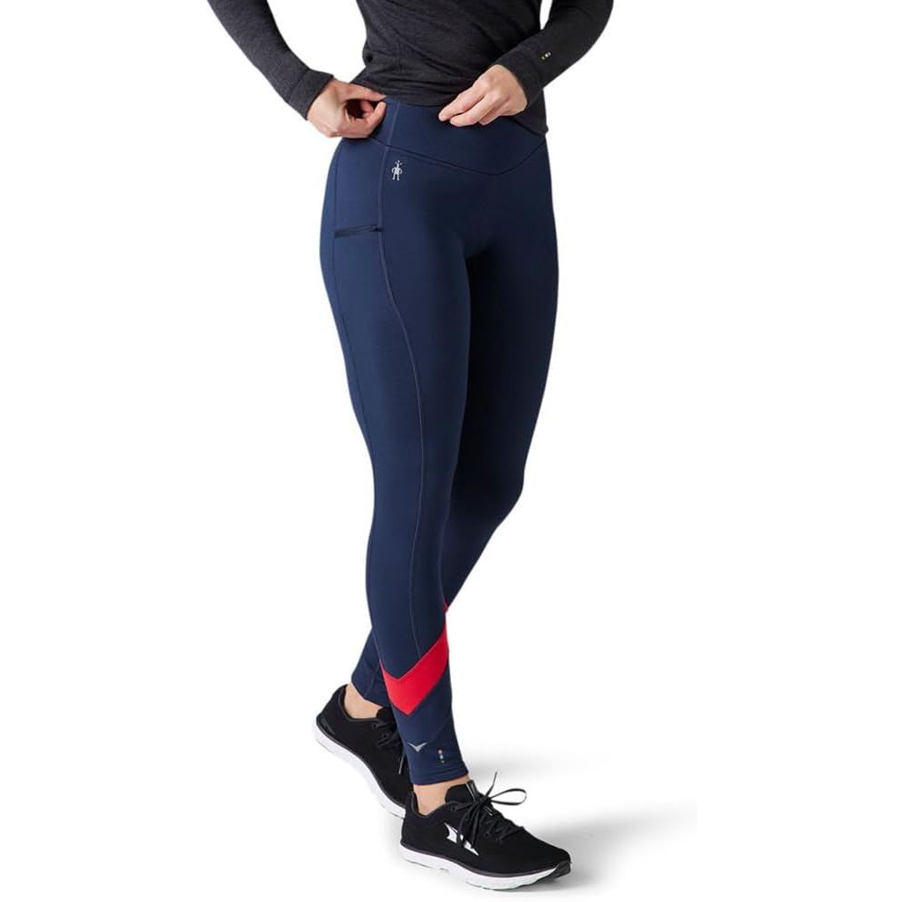 Smartwool Womens Merino Sport Fleece Colorblock Leggings - Clearance - Small / Black