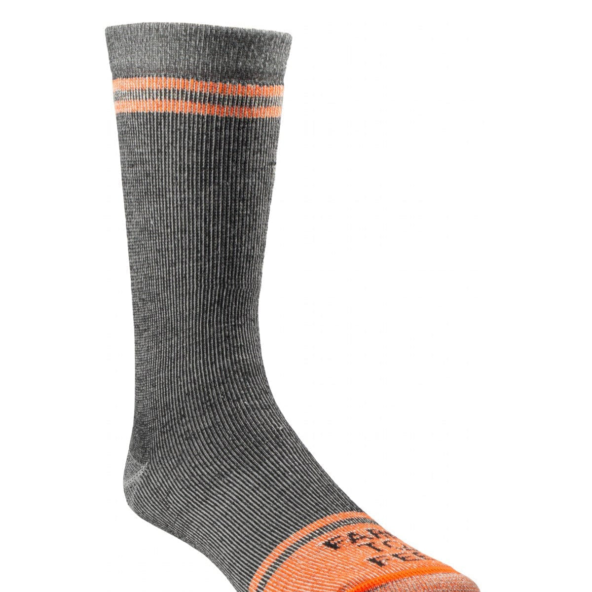Farm to Feet St. Louis Full Cushion Extended Crew Work Socks  -  Medium / Grey/Orange