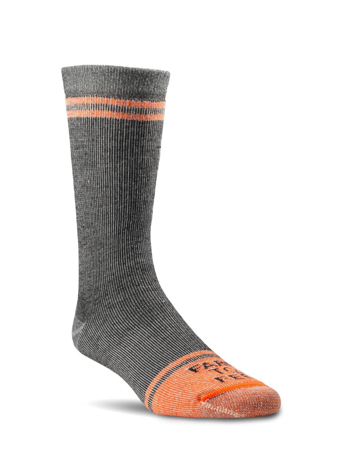 Farm to Feet St. Louis Full Cushion Extended Crew Work Socks  -  Medium / Grey/Orange