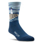 Farm to Feet Outdoor Trail Cape Light Targeted Cushion 3/4 Crew Socks  -  Small / Denim Blue