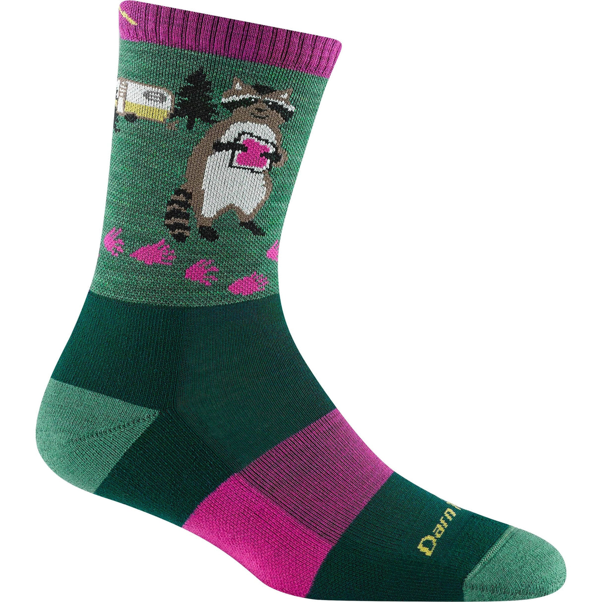 Darn Tough Womens Critter Club Micro Crew Lightweight Hiking Socks - Small / Moss