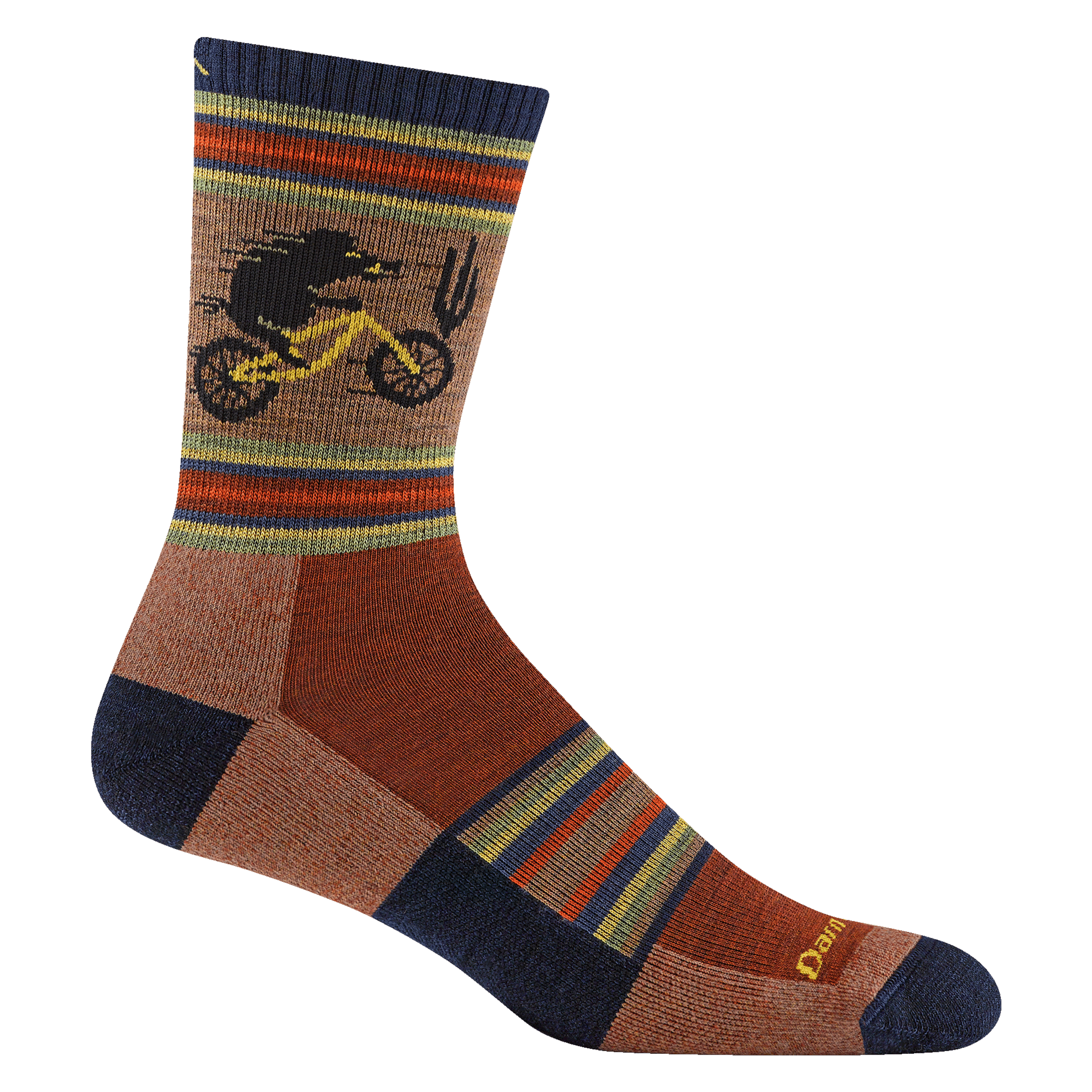 Darn Tough Mens Willoughby Micro Crew Lightweight Hiking Socks  -  Medium / Chestnut