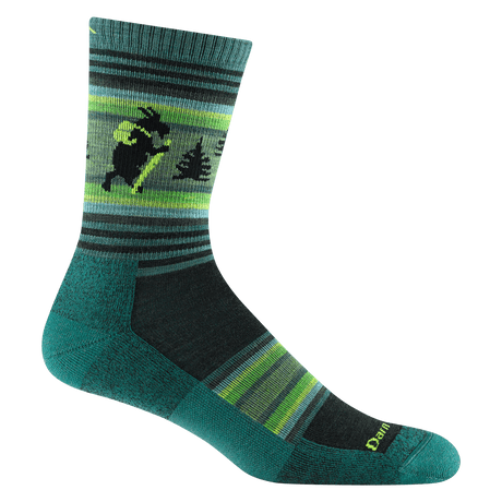 Darn Tough Mens Willoughby Micro Crew Lightweight Hiking Socks - Clearance  -  Medium / Willow