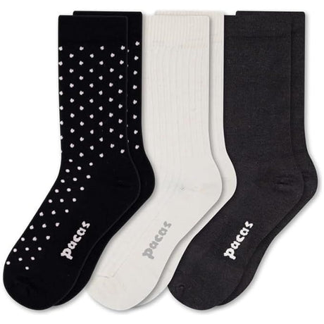 Pacas Womens Lightweight Alpaca Crew Socks 3-Pack  -  Small/Medium / Dot/Basics