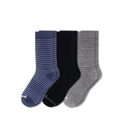 Pacas Womens Lightweight Alpaca Crew Socks 3-Pack  -  Small/Medium / Basic & Stripe